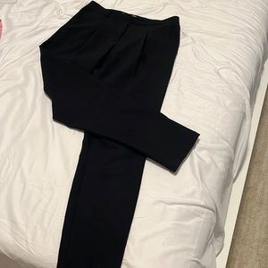 Korean black slack trousers higher waisted